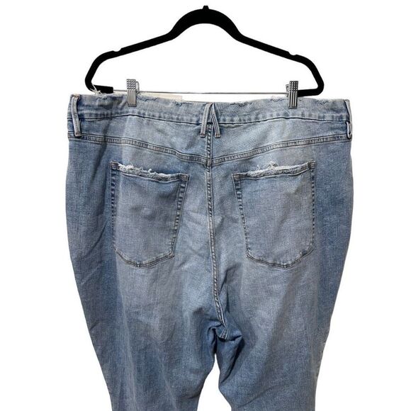 Good American PLUS SIZE 28 Light Wash Cropped Stretch Jeans Classic Raw Hem - Picture 6 of 14